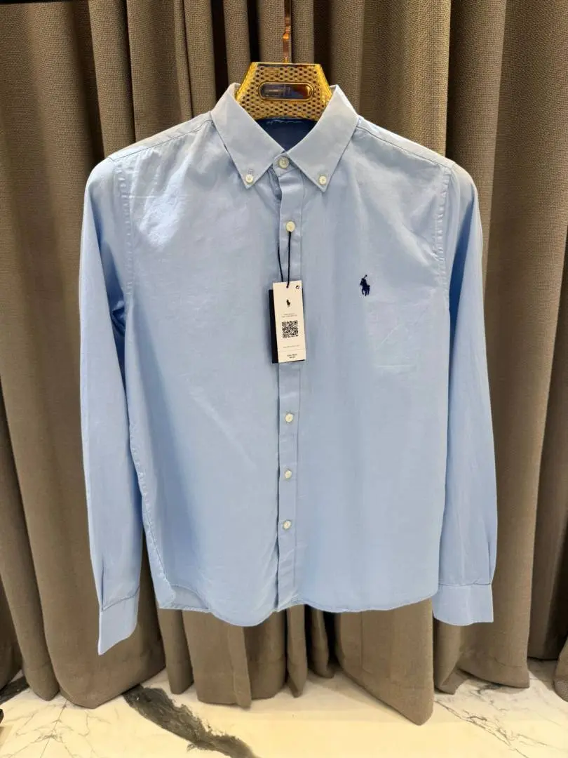 Ralph Lauren Chest Logo Full Sleeves Shirt Sky Blue