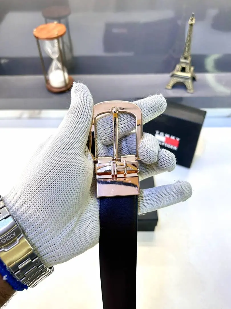 Tommy Hilgi Gold Glossy Reversible Belt Fa 843 - Image 4