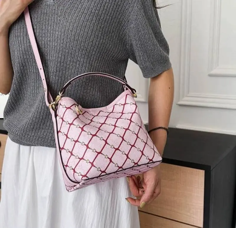 Gucci GG Emblem Premium Bucket Bag With OG Box & Dust Bag (Pink - 1251) - Image 7