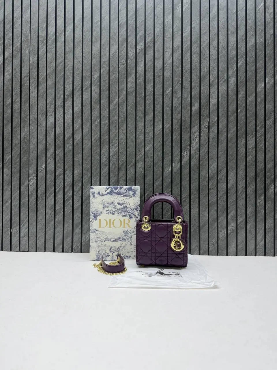 Dior 662 Lady Dioor Nano Purple With Original Box Packing - Image 2