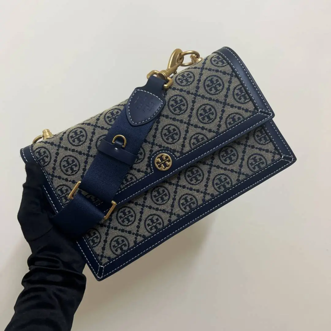 Tori Burch T Monogram Jacquard Highend ShoulderBag With OriginalPacking - Image 4