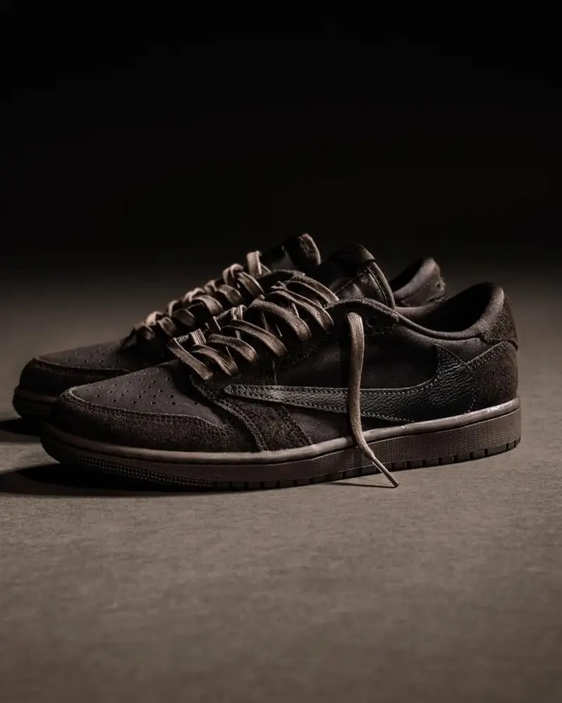 Travis scott x e air jordan 1 low velvet brown semi ua - Image 8