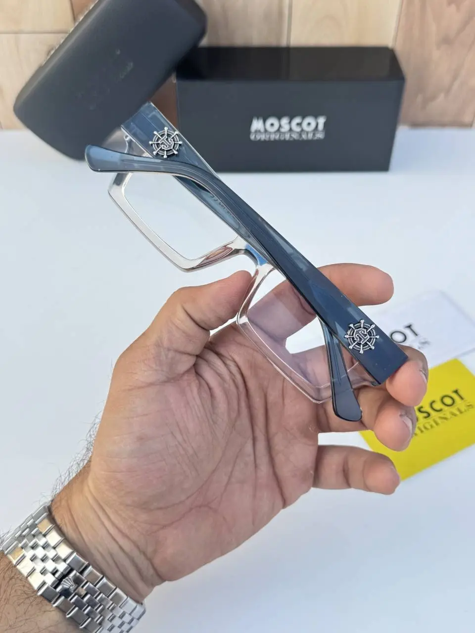 Moscot 1158 peach blue plano - Image 3