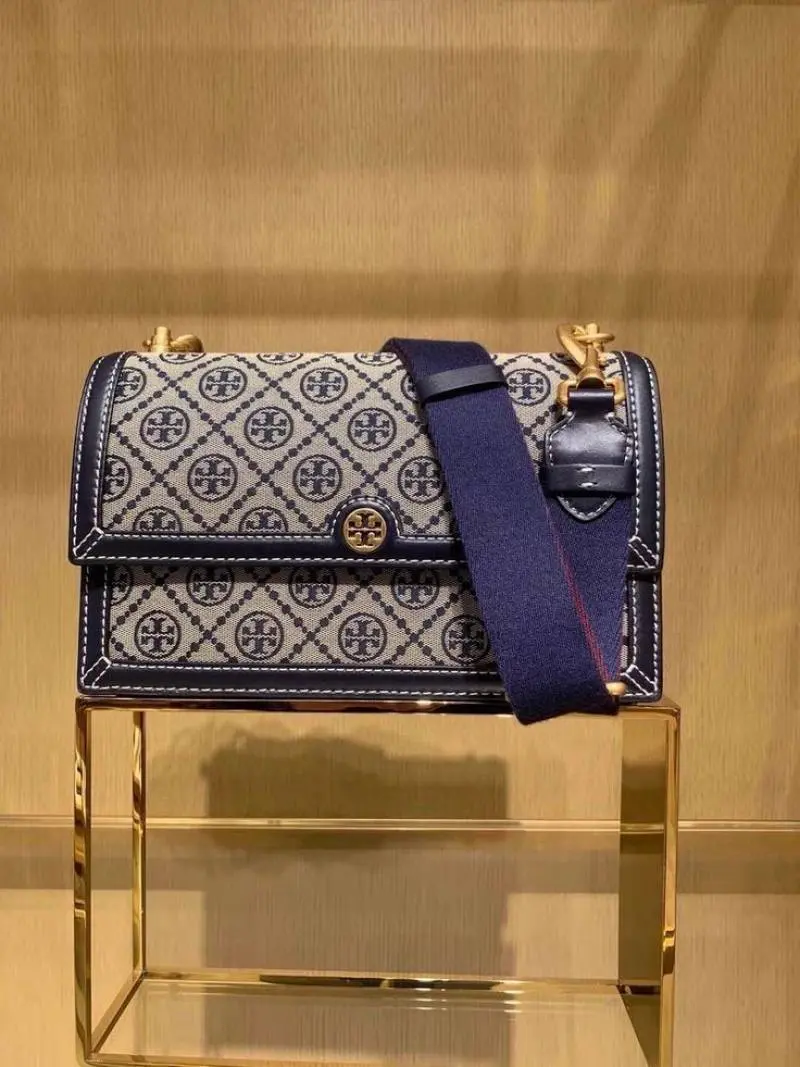 Tori Burch T Monogram Jacquard Crossbody Bag With 2 LongBelt OriginalPacking - Image 4