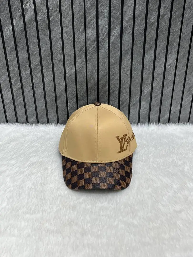 Louis Vuitton Signature Lovers Side Logo Apricot Premium Unisex Cap With Safety Box - Image 3