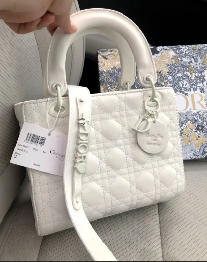 Dior Lady My ABC Matte White With OG Box & Dust Bag (White-384) - Image 5