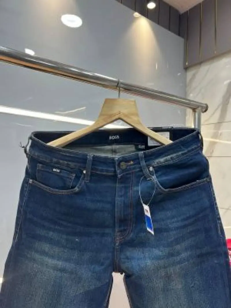 Boss Blue Shade Straight Fit Premium Imported Stretchable Lycra Fabric Denim with Embroidered Logo 4111 - Image 5
