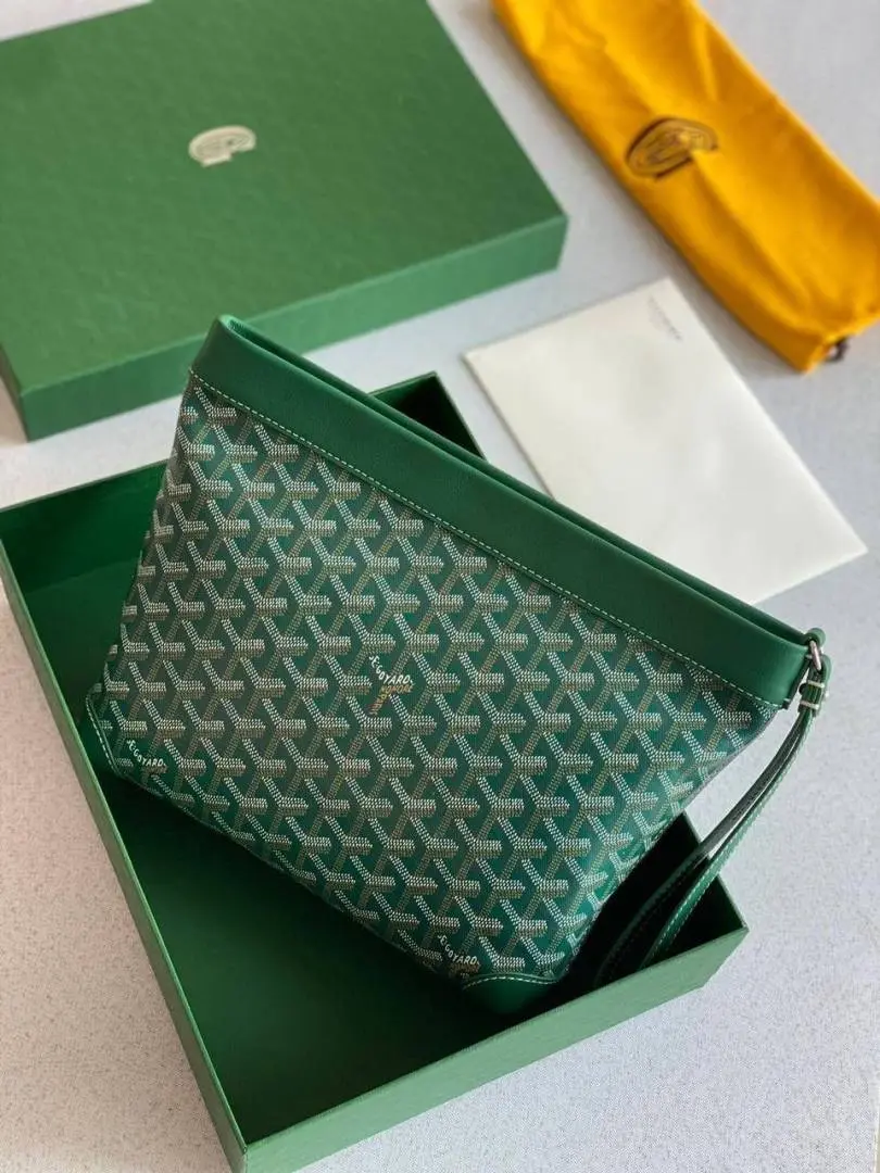 Goyard Green Conti Unisex Pouch With DustCover - Image 4
