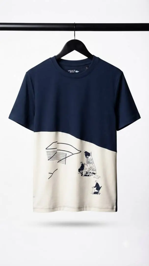 Lacoste Sport Graphic T Shirt Navy. 1236 Sale- offer VS1000