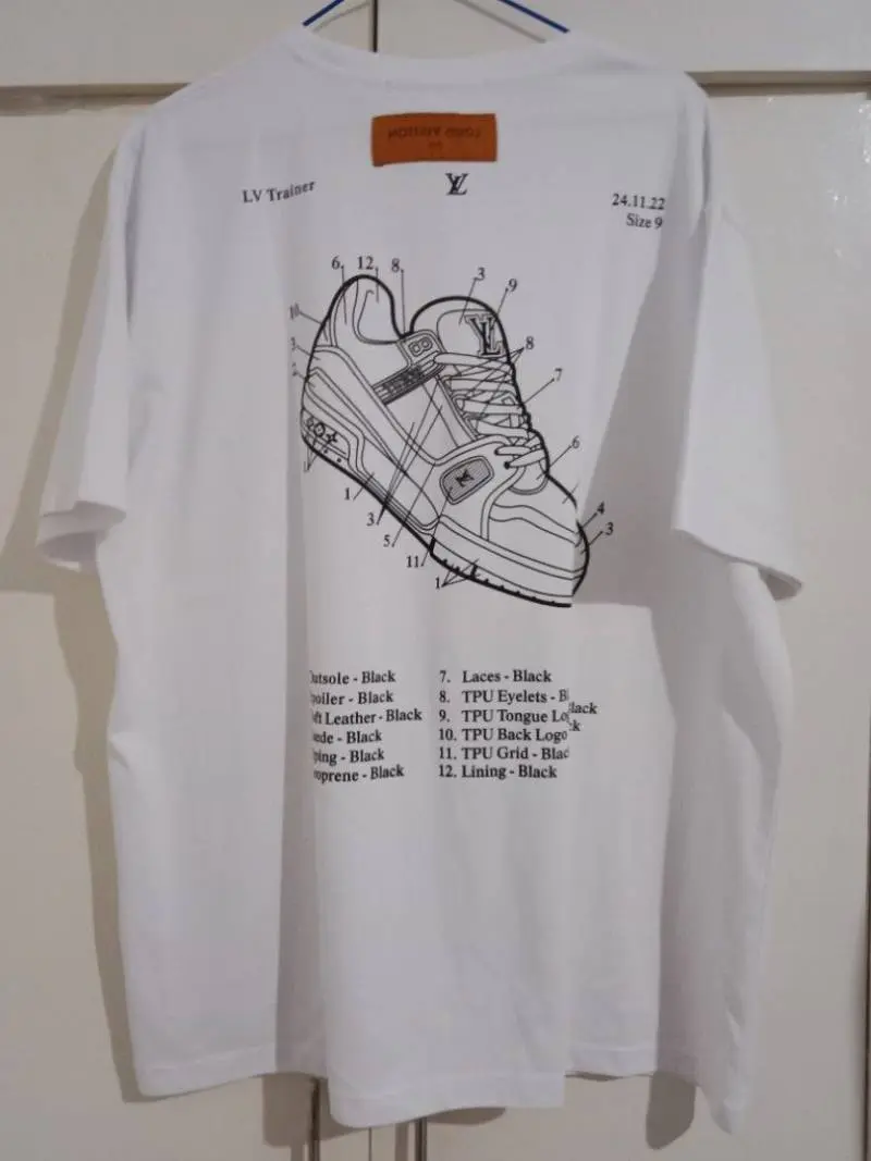 Louis Vuitton Chest Shoe Print Round Neck T-shirt White - Image 2