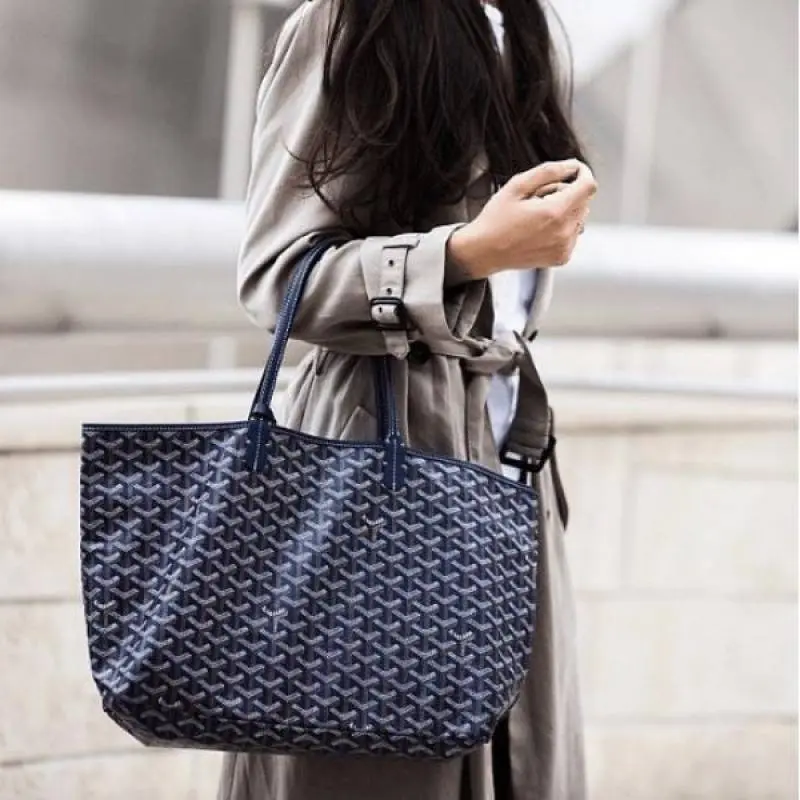 Goyaard Saint Louiis Premium Tote Bag With Extra Pouch & Dust Bag (Navy - 1194) - Image 3