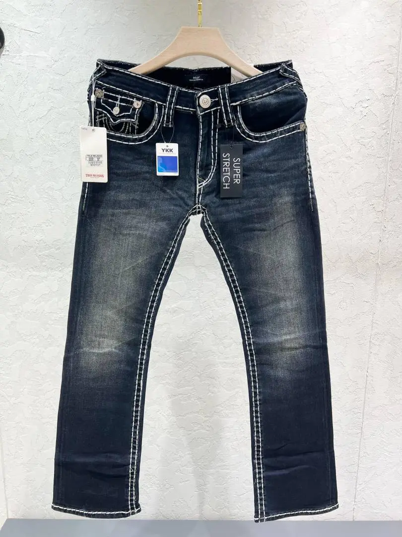 True Religion Green Shade Bootcut Fit Premium Imported Fabric Denim with Back Flap pockets and Embroidered work 4540-4599 - Image 3