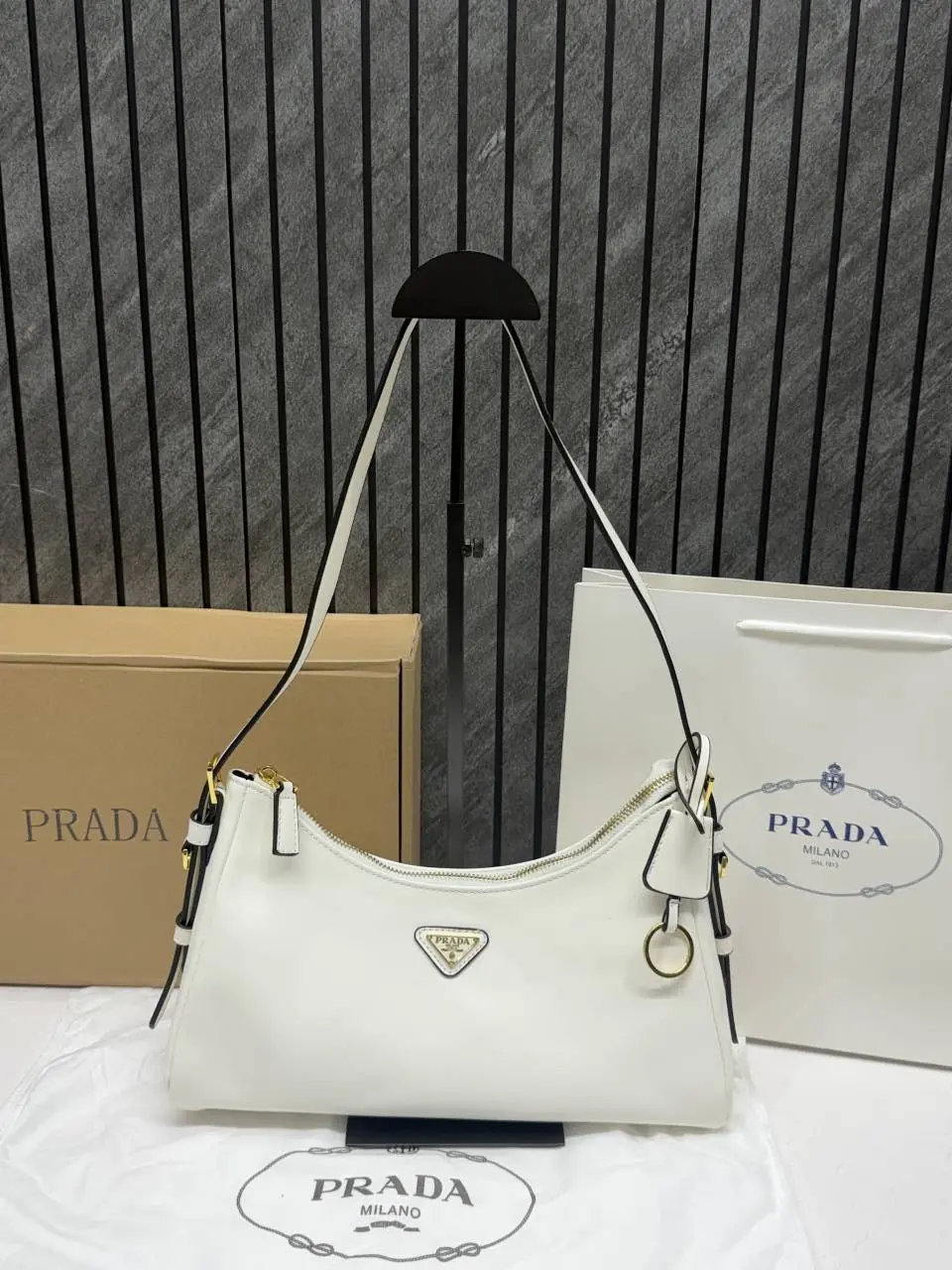 Prada CB Aimee ShoulderBag With OriginalBox CarryBag - Image 9
