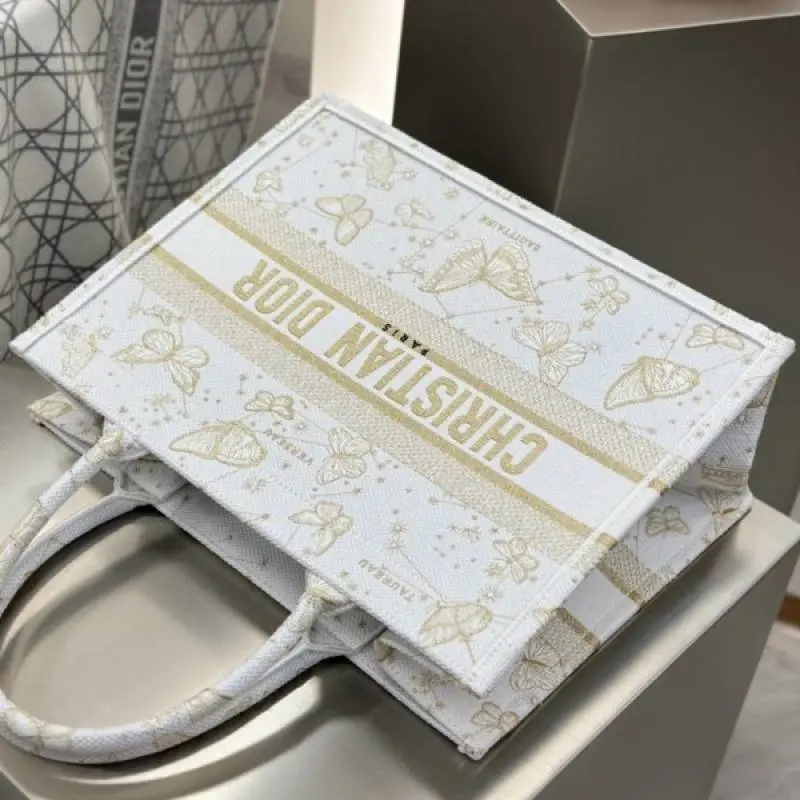 Dior Book Large Tote Premium Oblique With OG Box & Dust Bag & Scarf (Butterfly-824) - Image 9