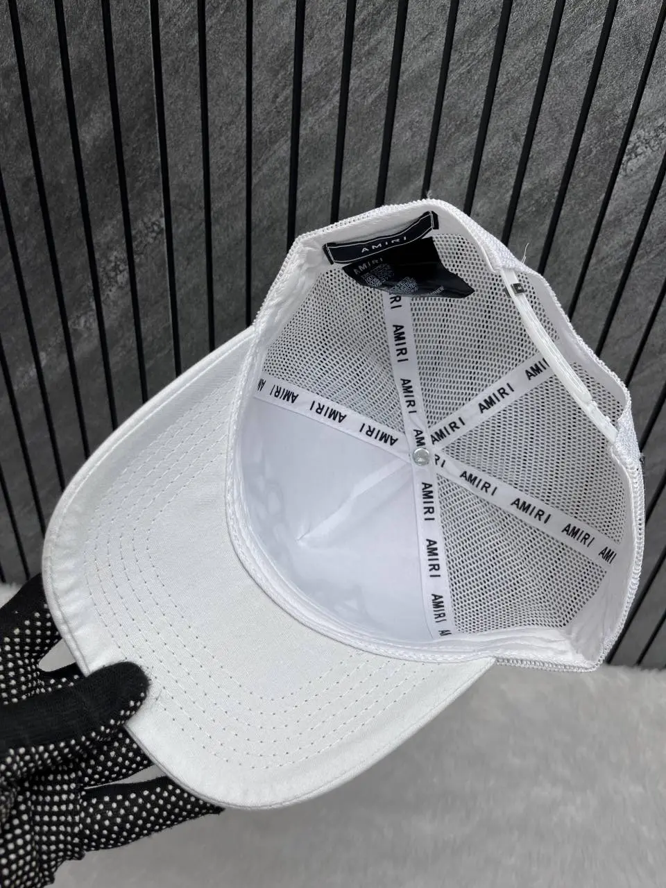 Amiri Black White Front Logo Premium Unisex Trucker Hat With Safety Box - Image 2