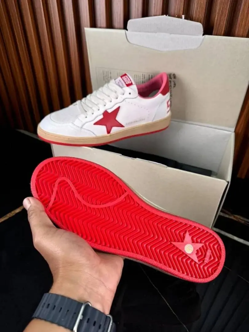 Golden Goose Ball Star Low White Red PLAIN BOX sale - Image 4