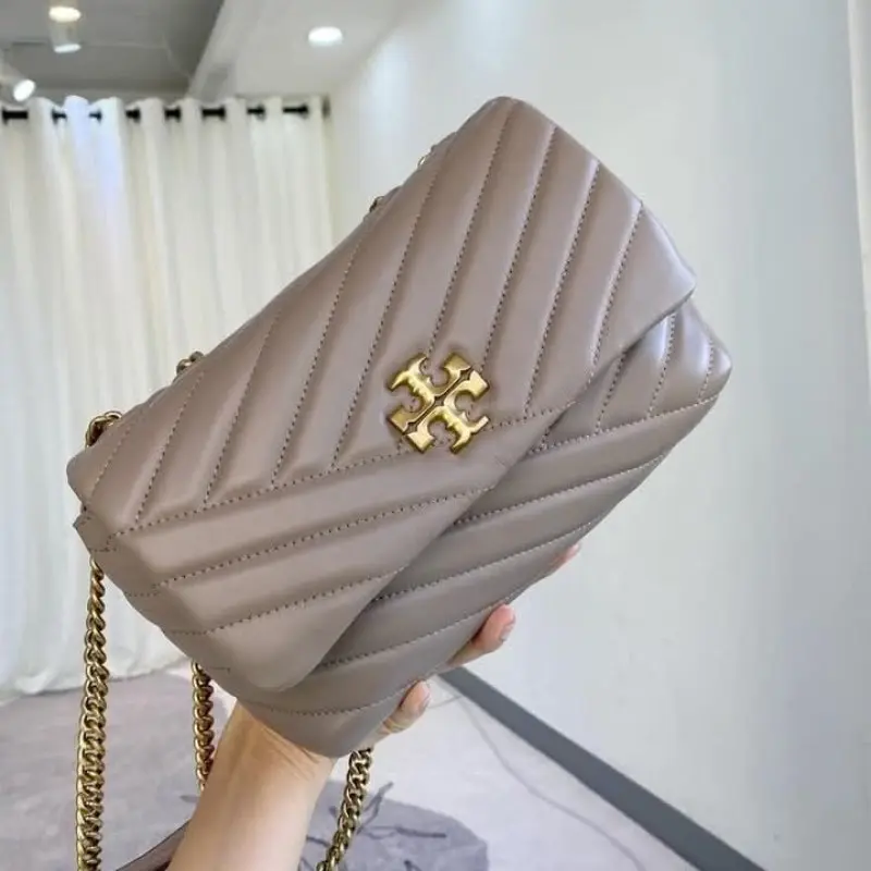 Tori Burch Kira Grey Quilted Shoulder With DoubleBox - Image 6