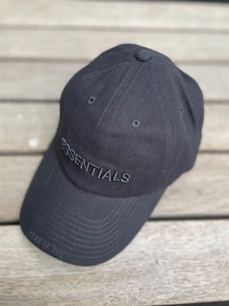 Essential Fear Of God Front Logo All Black Premium Unisex Cap (With Box) - Image 4