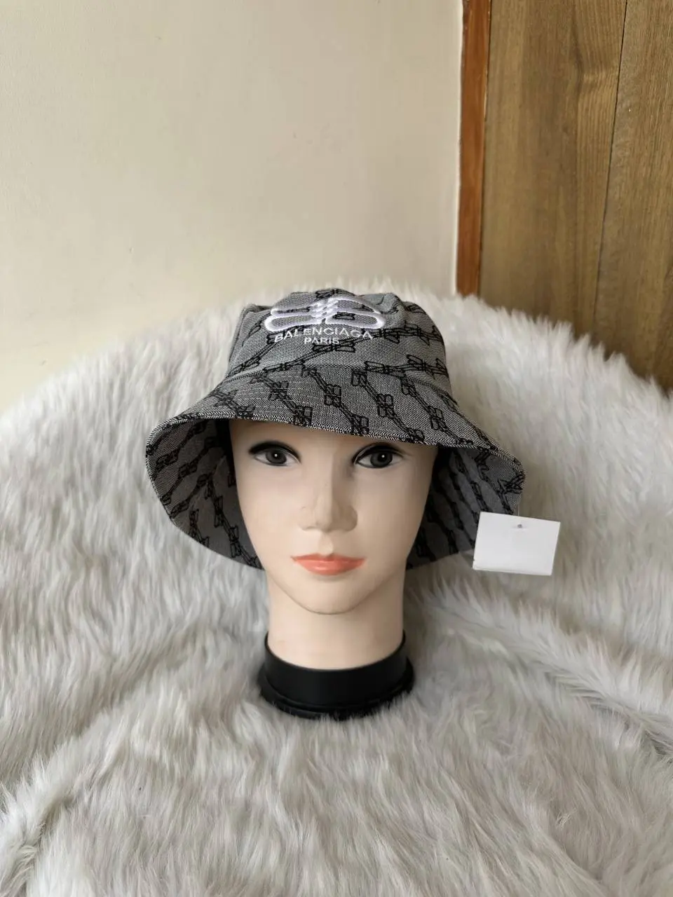 Balenciaga BB Monogram Grey Premium Unisex Bucket Hat With Safety Box