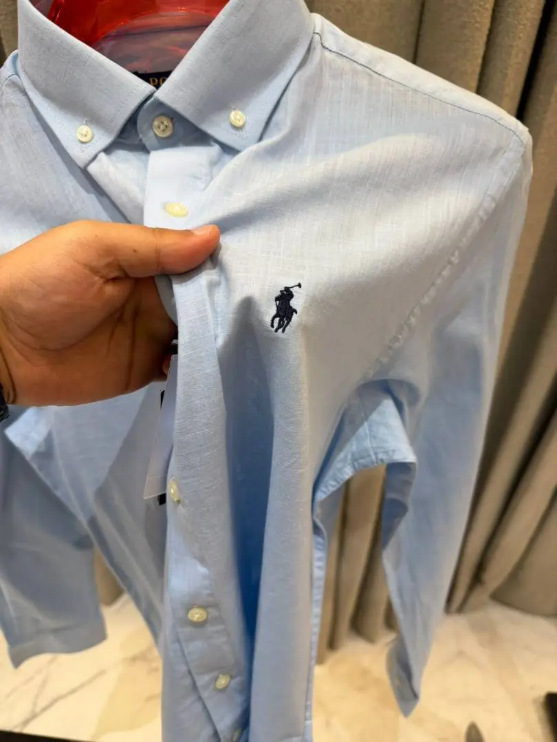 Ralph Lauren Chest Logo Full Sleeves Shirt Sky - Image 2
