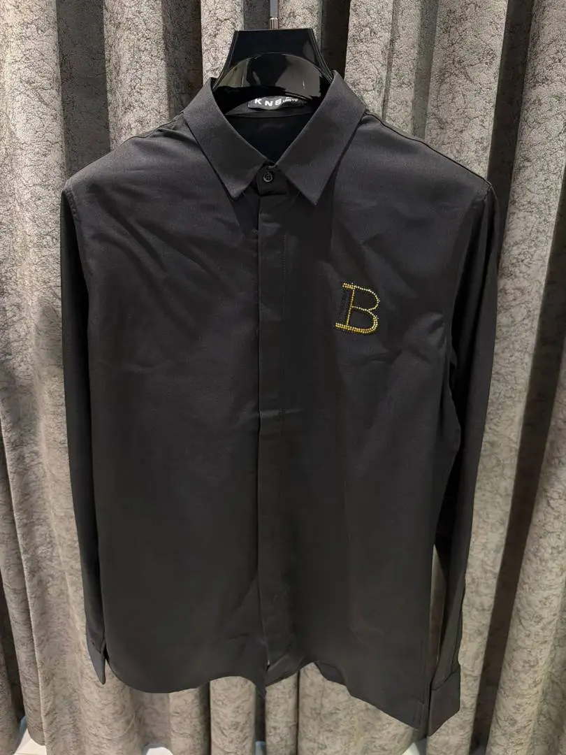 Balmain IMPORTED STORE ARTICLE DIAMOND CHINA SHIRT GREEN - Image 4