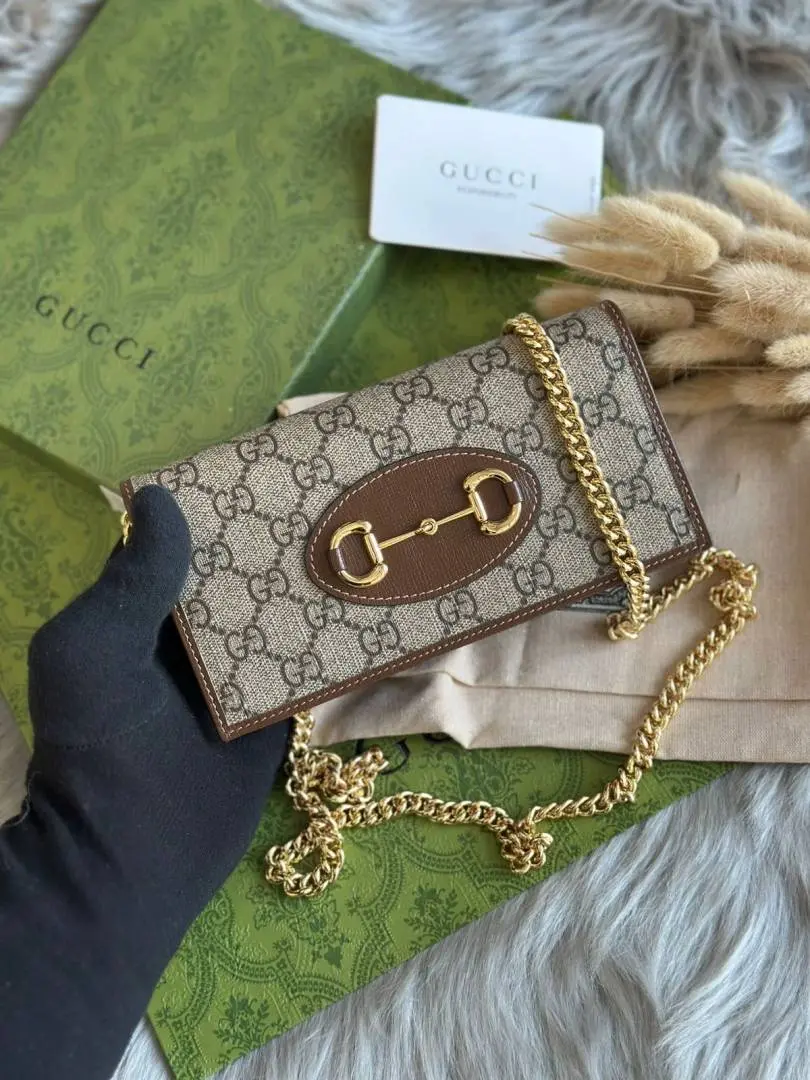 Gucci 74 Horsebit 1955 ChainWallet Crossbody With OriginalBox DustCover Premium - Image 2