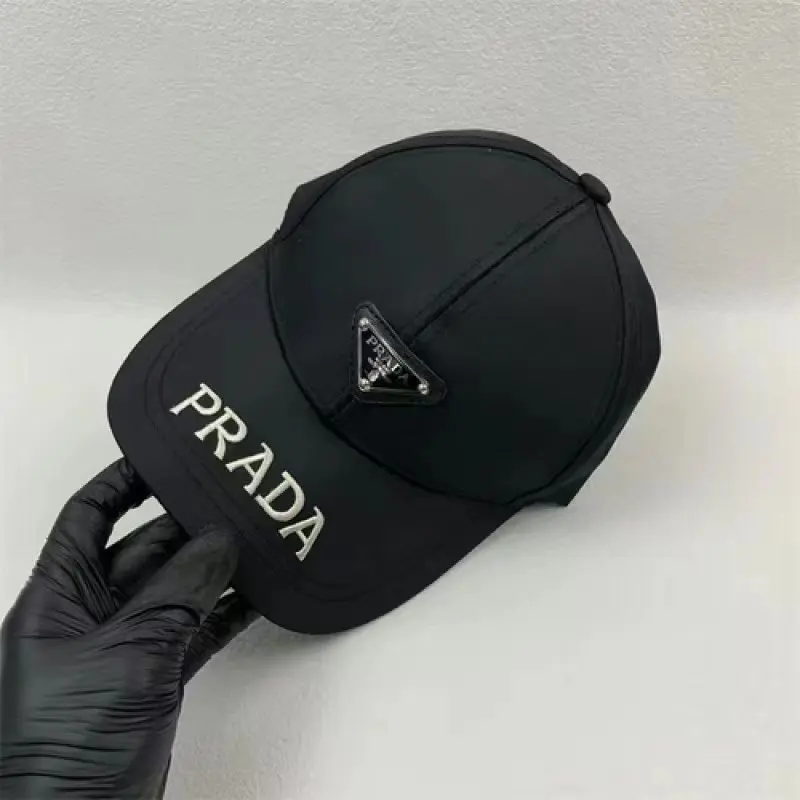 Prada Re Edition Double Front Logo Black Premium Unisex Cap (With Safety Box) - Image 4