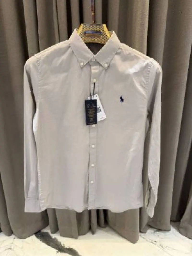 Ralph Lauren Chest Logo Full Sleeves Shirt Grey