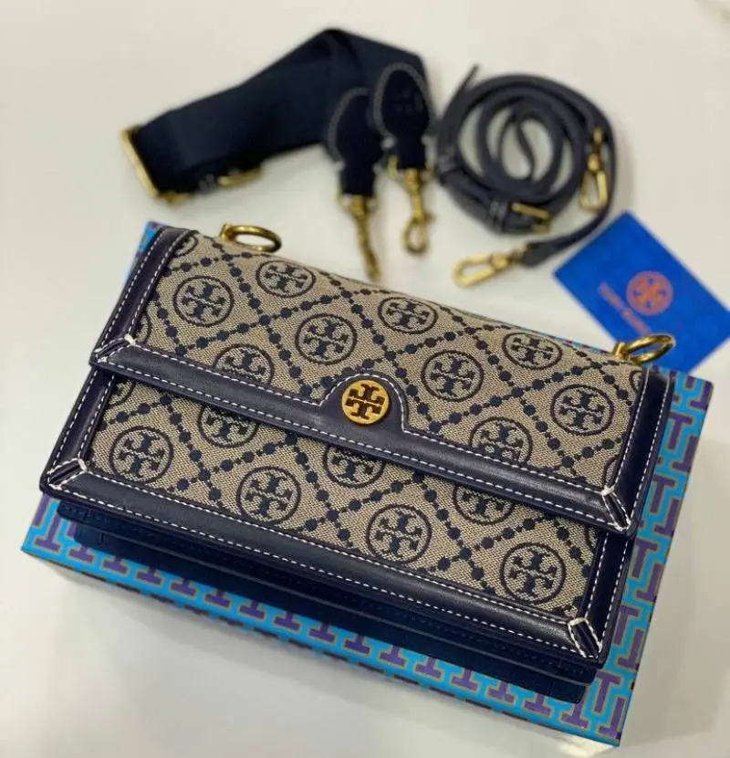 Tori Burch T Monogram Jacquard Crossbody Bag With OriginalBox 2SlingBelt Premium - Image 3
