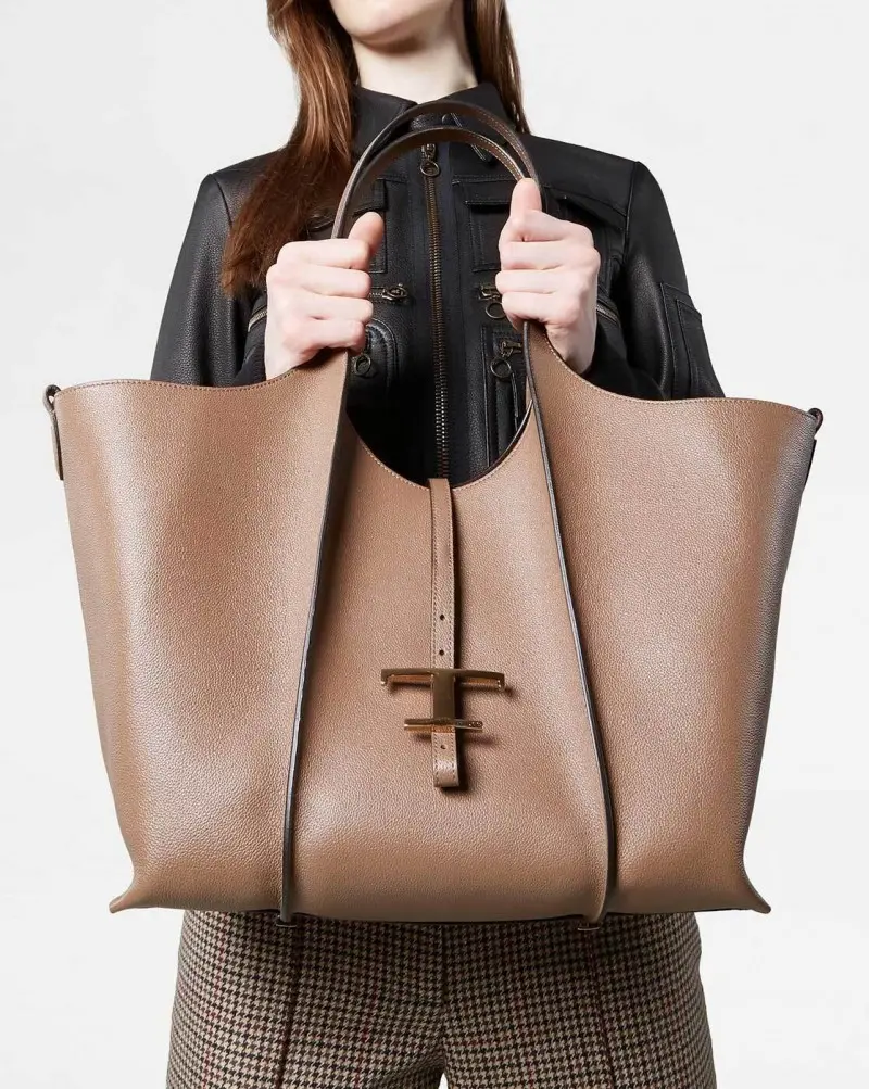 Todd's T Timeless Premium Quality Leather Bag With Extra Pouch & OG Box With Dust Bag (Beige - 636) - Image 2