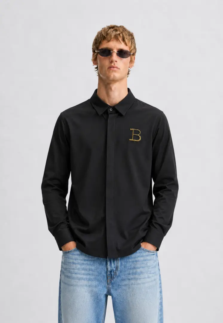 Balmain IMPORTED STORE ARTICLE DIAMOND CHINA SHIRT GREEN