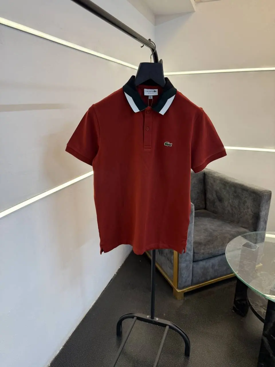 Lacoste imported polo tshirt red