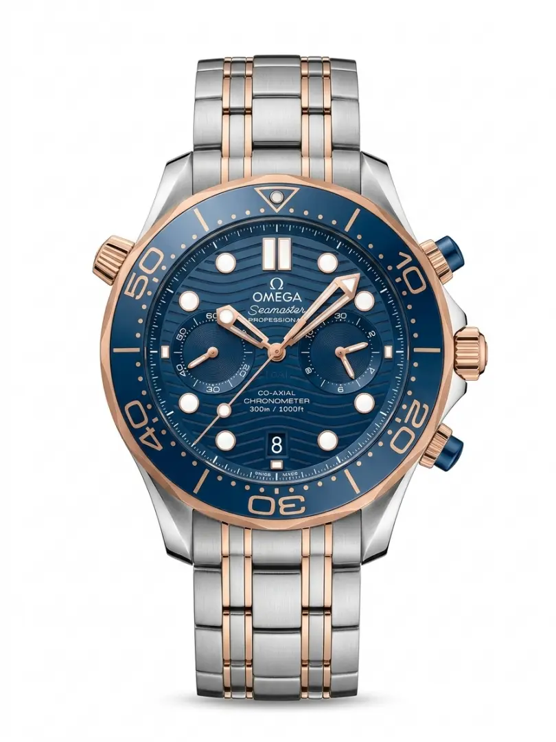 Omega Seamaster Diver 300M Co-Axial Master Chronometer Chronograph 2 ton copper blue