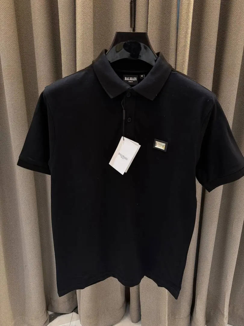 Balmain Chest Logo Polo T-shirt Black - Image 6