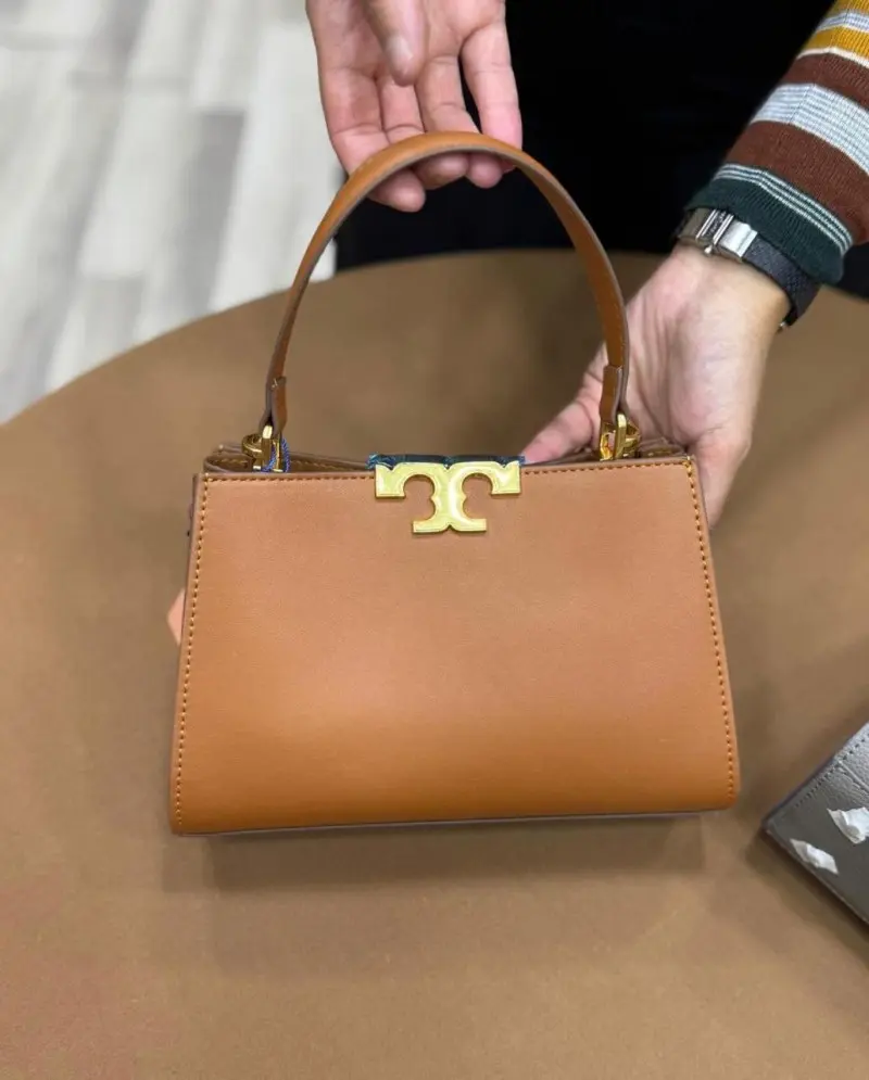 Tori Burch Tan Mini Eleanor Satchel Bag With Box - Image 2
