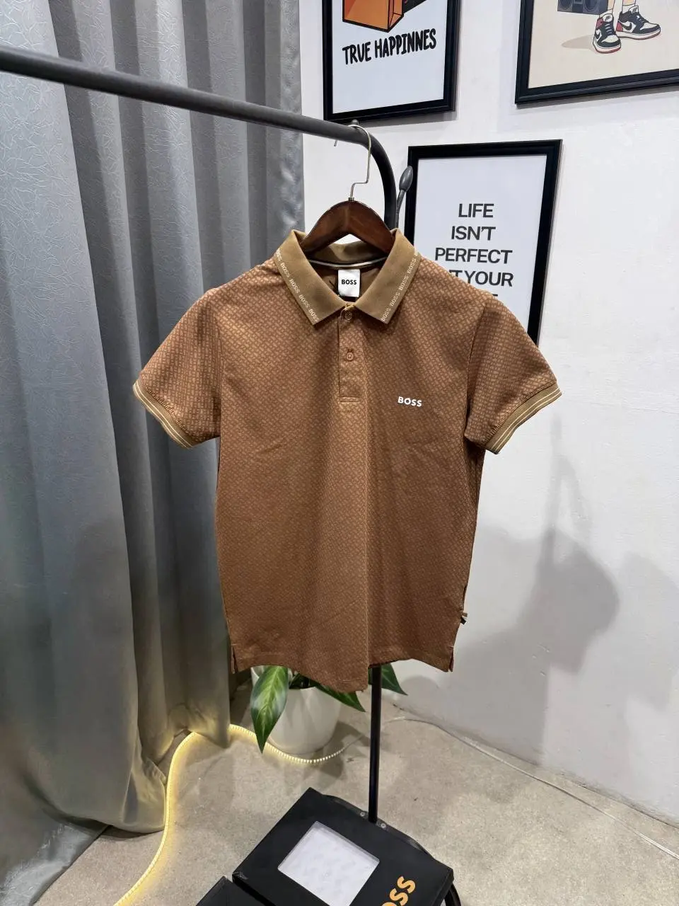 Hugo bos monogram imported box pack tshirt brown