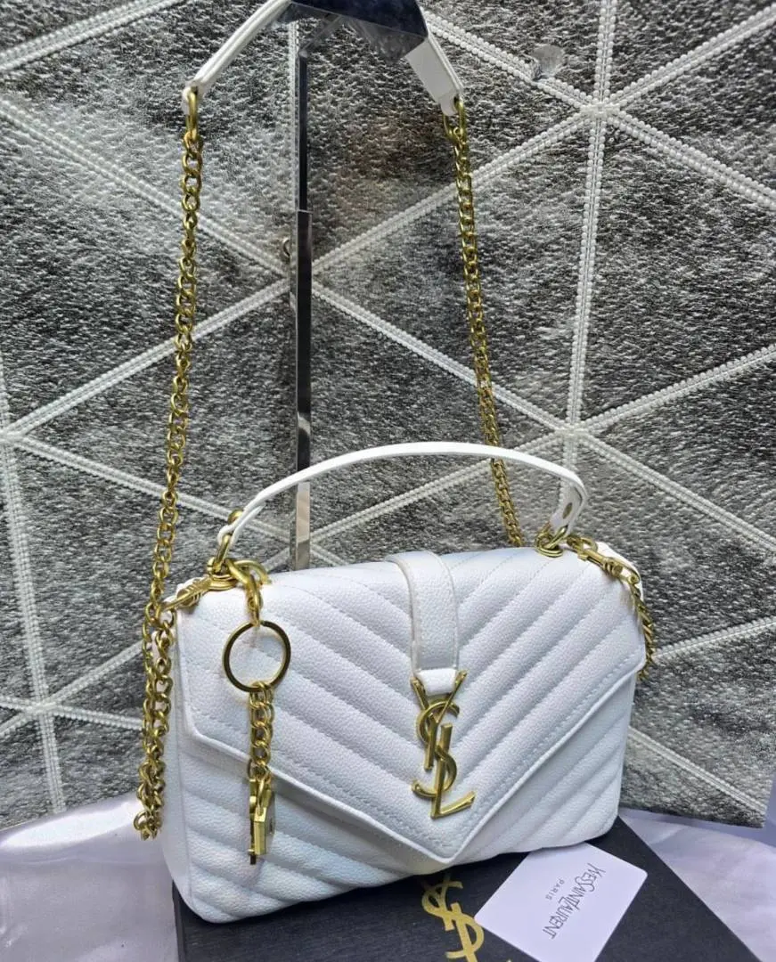Ysl Collage Black-Silver Medium Shoulder Bag With Original Box & Dust Cover - Image 5
