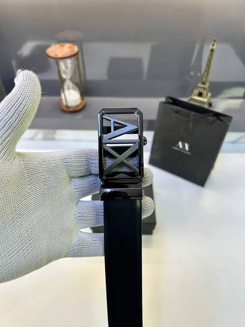 Armani Exchange Glossy Black Auto Lock Belt Fa 741 - Image 3