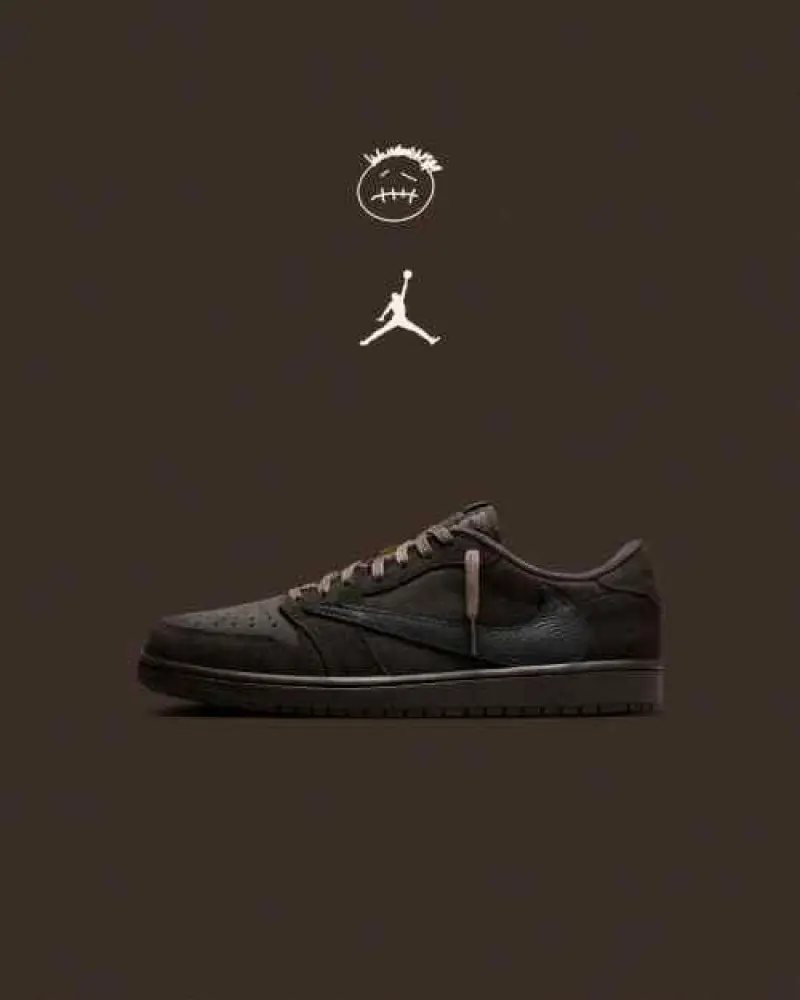Travis scott x Nikkee air jordan retro 1 low velvet brown semi ua 2190 - Image 4