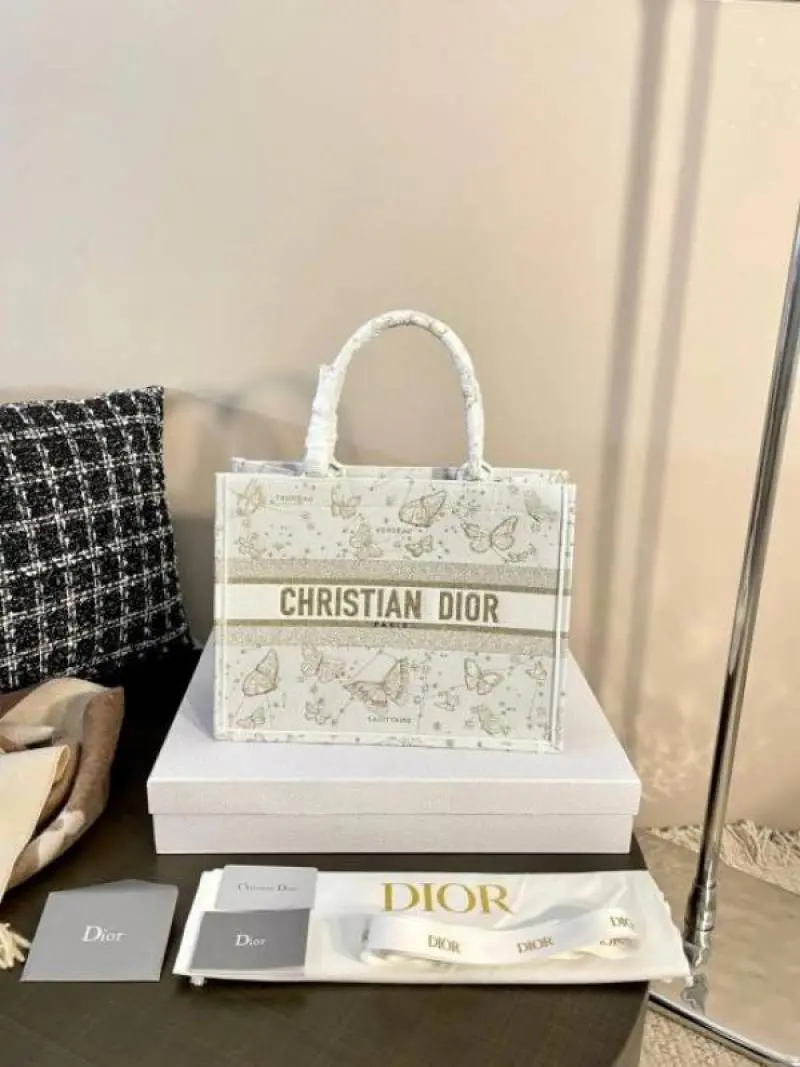 Dior Book Mini Tote Premium Oblique With OG Box & Dust Bag & Scarf (Butterfly-957) - Image 6