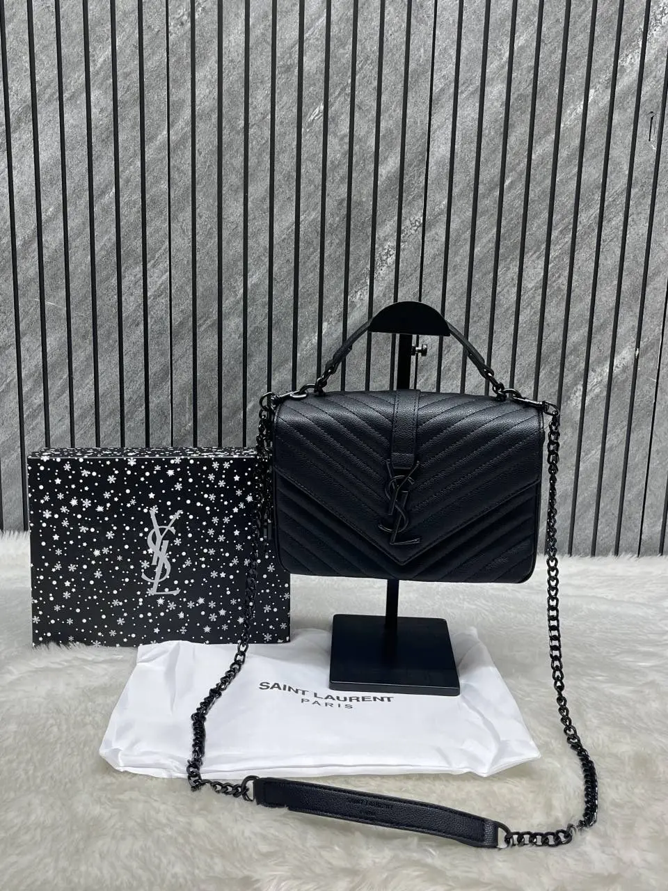 Ysl Collage BlackMedium Shoulder Bag With Original Box & Dust Cover - Image 7
