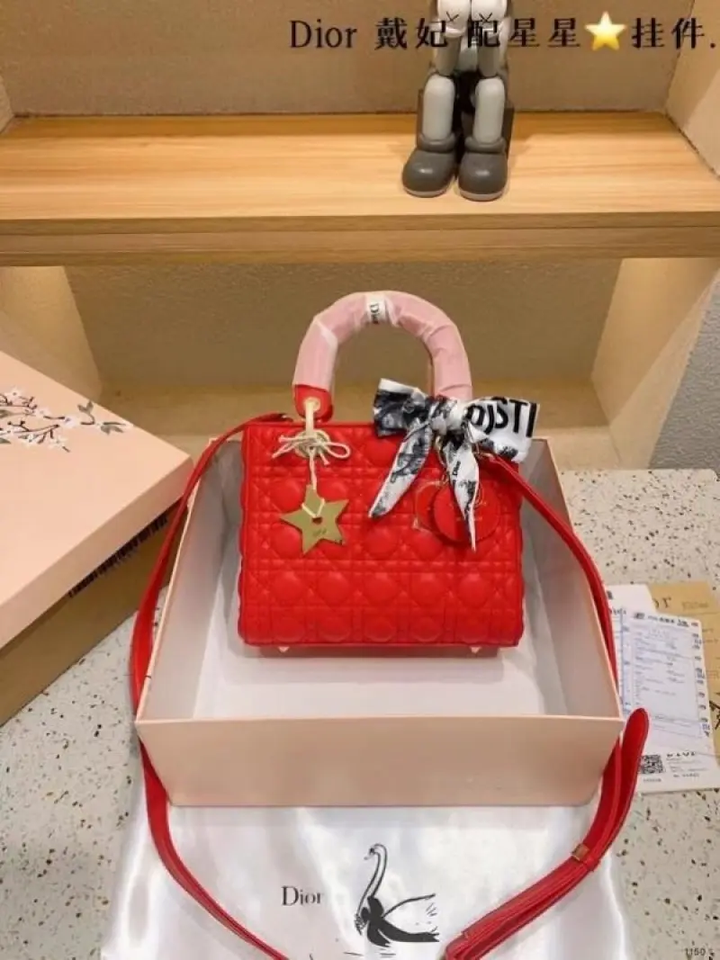 Dior Lady My ABC Elite Quality With OG Box & Dus Bag & Scarf WIth Star Charm (Red-295)