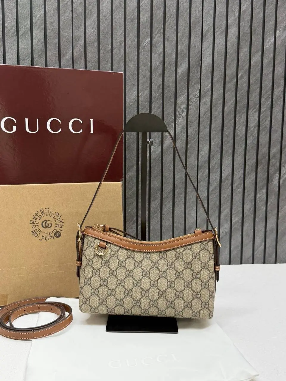 Gucci GG Emblem Small Shoulder Bag With Origin uble Box DustCover & LongBelt - Image 2