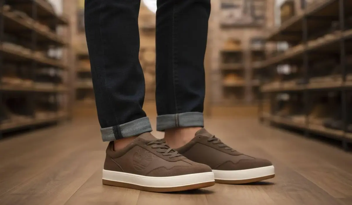 TIMBERLAND BROWN WHITE LEATHER SNEAKER 2025 - Image 6