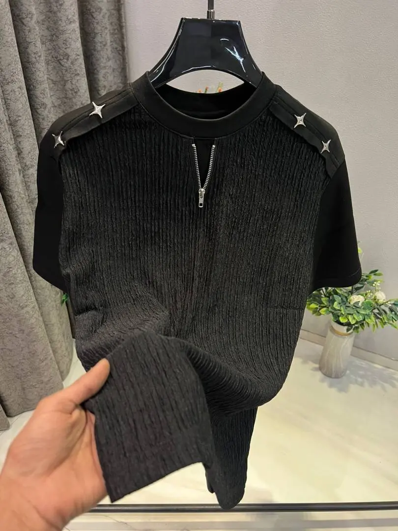 KOREAN IMPORTED HIGH DEMAND ARTICLE T-SHIRT BLACK - Image 2