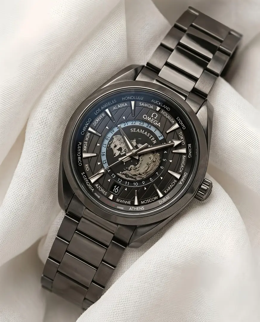 Omega Seamaster Aqua Terra GMT Worldtimer Full Black