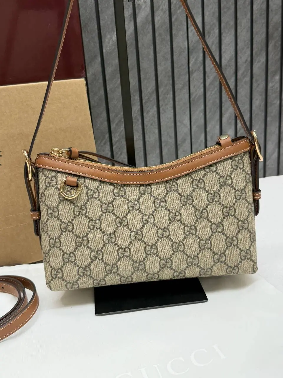 Gucci GG Emblem Small Shoulder Bag With Origin uble Box DustCover & LongBelt - Image 3