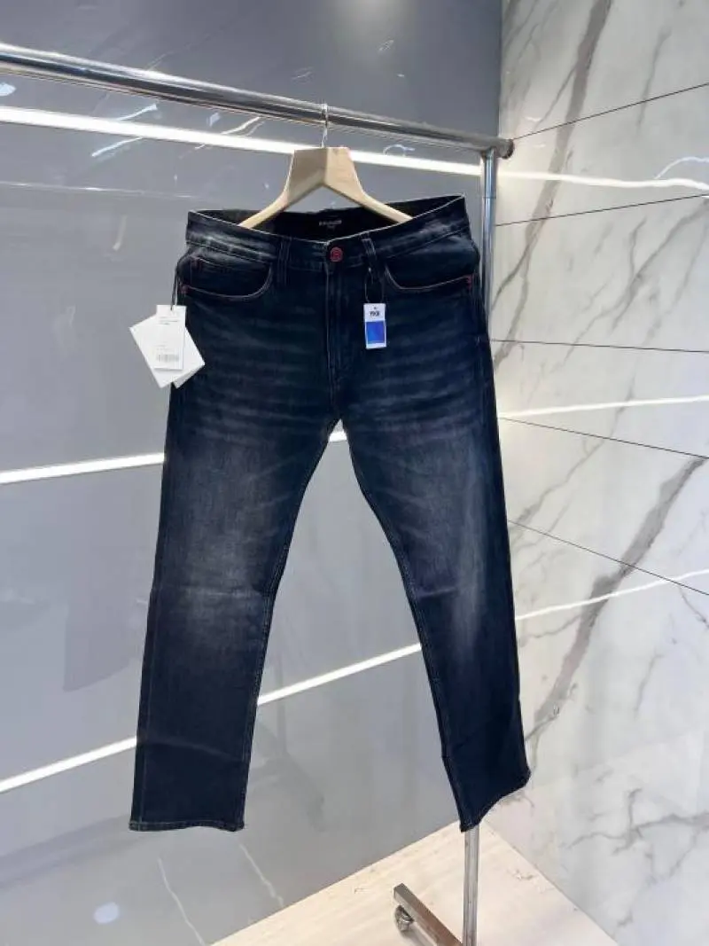Balmain Paris Blue Shade Premium Imported Stretchable Lycra Fabric Straight Fit Denim Sale Offer 2841