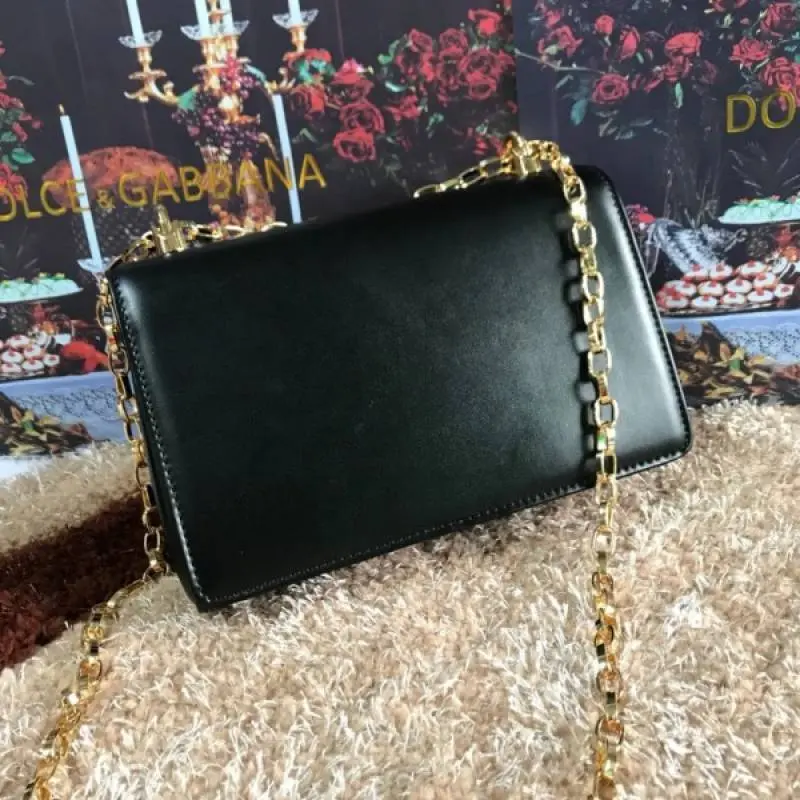 Dolce Gabana D&G Nappa Leather Shoulder Bag WIth OG Box & Dust Bag (Black-988) - Image 6