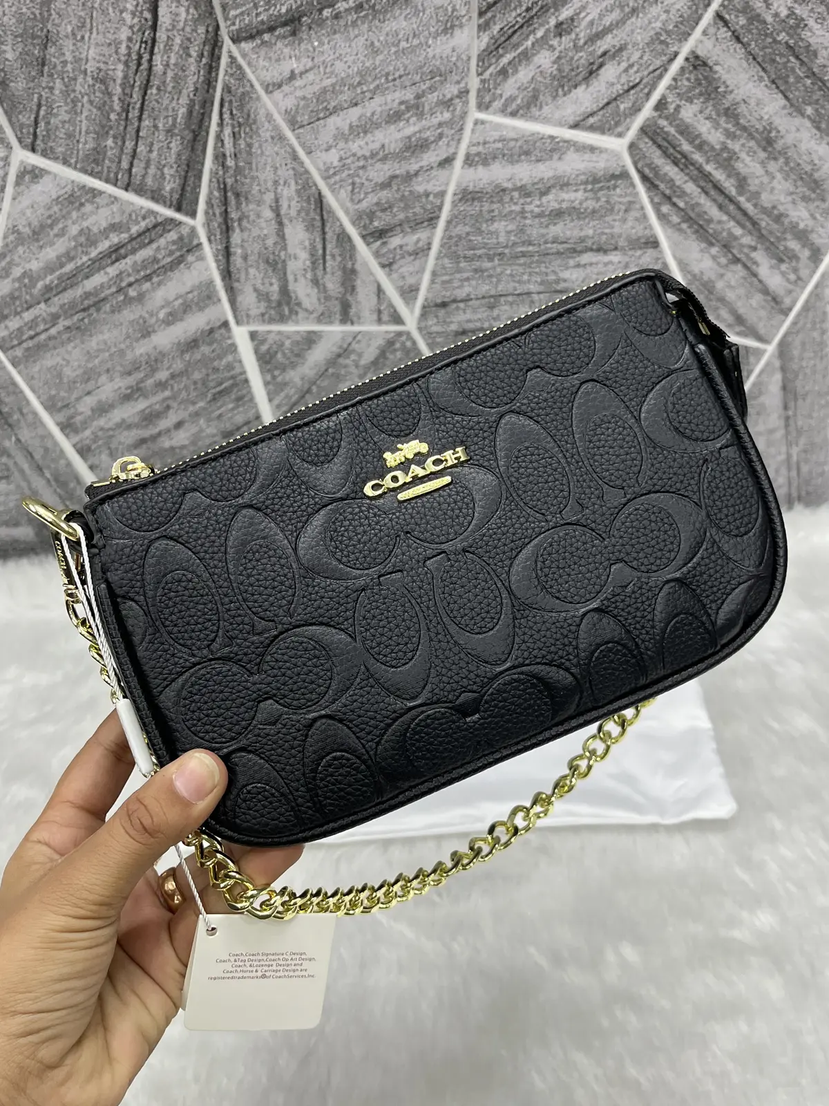Coach Large Black Wristlet With DustCover - Image 2